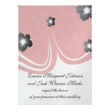 damassé de rouge de deux tons invitations personnalisées