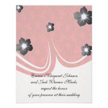 damassé de rouge de deux tons invitations