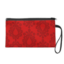 damassé de rouge de deux tons sacs à main avec dragonne