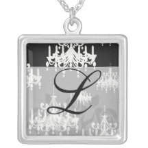 damassé élégante de blanc de noir de lustre pendentifs personnalisés