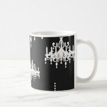 damassé élégante de blanc de noir de lustre mugs