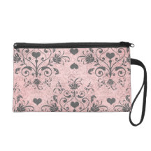 damassé grise chic girly de remous de coeur sur le dragonne