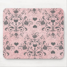 damassé grise chic minable de remous de coeur sur  tapis de souris
