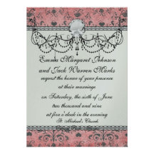 damassé grise minable de remous de coeur sur le ro cartons d'invitation