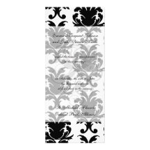 damassé noire et blanche élégante faire-parts