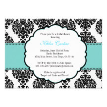 Damassé nuptiale bleue d'invitations de douche