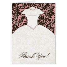 Damassé nuptiale chique de Brown de carte de remer