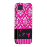 Damassé/rose de PixDezines Vendome+Couleur de Blac iPhone 4 Case