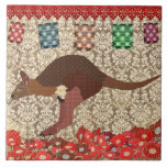 Damassé rose en bronze d'en cuivre de wallaby carreaux