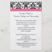 Damassé rose et blanche fuchsia victorienne prospectus avec motif