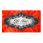 Damassé rouge et grise de décor vintage de CHROMAT Carte De Visite