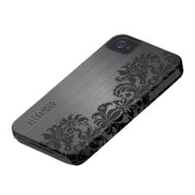 Damassés en aluminium et florales balayées métalli coque iPhone 4