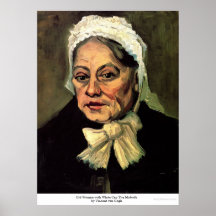 Dame âgée avec le casquette blanc la sage-femme pa posters