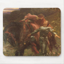 Dame de belle de La sans Merci, Dicksee, art victo Tapis De Souris