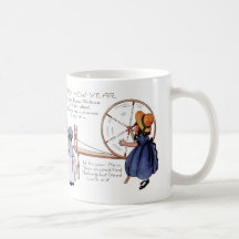 Dame Fortune's Lucky Spinning Wheel New Year Mugs