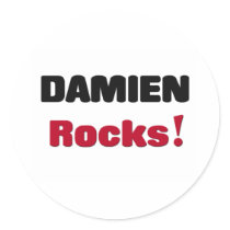 Damien Rocks Round Sticker