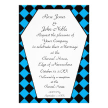 Damier Ebony (Cyan) Wedding Invitation