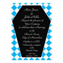 Damier Ivory (Cyan) Wedding Invitation