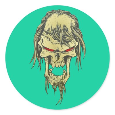 Dämonenschädel Totenkopf demon skull Runder Sticker by hera56