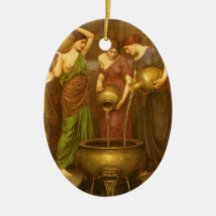 Danaides by JW Waterhouse, Vintage Victorian Art Christmas Ornaments
