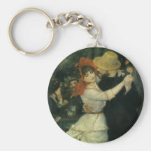 Dance at Bougival by Renoir, Vintage Impressionism Keychain
