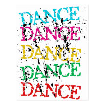 Dance Dance Colourful Stylish Grudge Post Cards