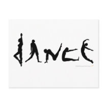 Dance Dancing Silhouette Design Postcards