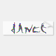 Dance Dancing Silhouette Multicolor Bumper Sticker