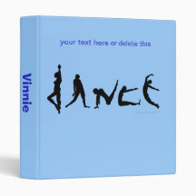 Dance Dancing Silhouettes in Dance Positions Vinyl Binders