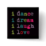Dance Dream Laugh Love, cool text design, buttons