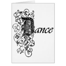 DANCE in Decorative Letters Greeting Card
