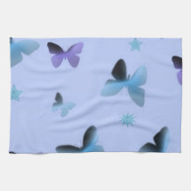 Dance of Butterflies in Blue Kitchen Towels