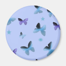 Dance of Butterflies in Blue Refrigerator Magnet