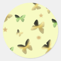 Dance of Butterflies in Golden Yellow stickers