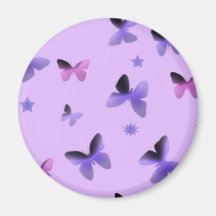 Dance of Butterflies in Lilac Purple Fridge Magnet
