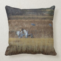 Dance of Sandhill Cranes American MoJo Pillow