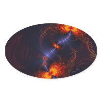 Dance of the Eyes – Indigo and Gold Sight Oval Sticker