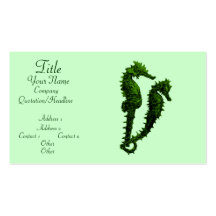 Dance Of The Seahorses (Green) Business Card