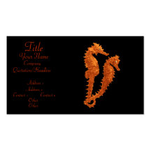 Dance Of The Seahorses (Orange) Business Card Templates