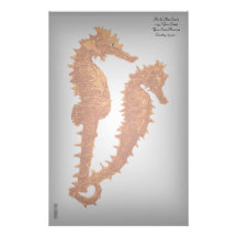 Dance Of The Seahorses (Orange) Customized Stationery