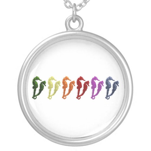 Dance Of The Seahorses Pop Art 2 Personalized Necklace