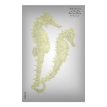 Dance Of The Seahorses (Yellow) Customized Stationery