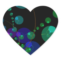 Dance of the Spheres II – Cosmic Violet & Teal Heart Stickers