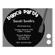 Dance Party Birthday Custom Invite