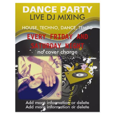 Dance Party DJ Turntable Flyer by ZazzleFlyers