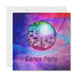 Dance Party Event Pink Blue Abstract Mirrorball Personalized Announcement