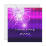 Dance Party Event Pink Purple Silver Mirrorball Personalized Announcements