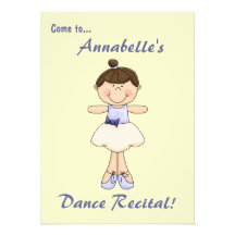 Dance Recital Invitation-Cute Ballerina
