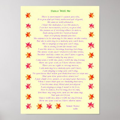 Dance With Me a poem Print by TamarMag