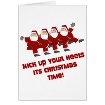 DanceChick Santa Kicks Greeting Card